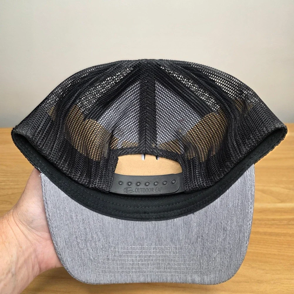 Alliance Ag & Grain Leather Patch Baseball Cap Grey w/‎ Black Mesh Snapback OSFA